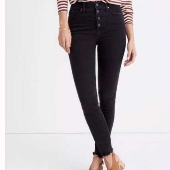 Madewell Black Button fly 10 High Rise Skinny - Picture 2 of 14
